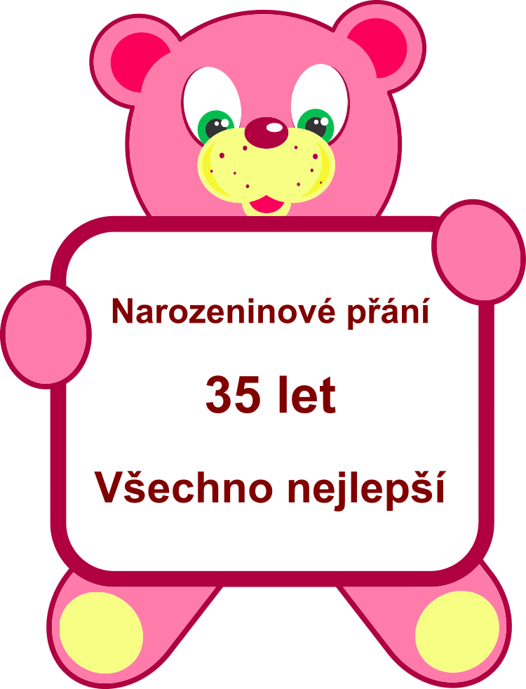 P��n� 35 let ke kulatin�m, p��n��ko k narozenin�m, gratulace, blahop��n�