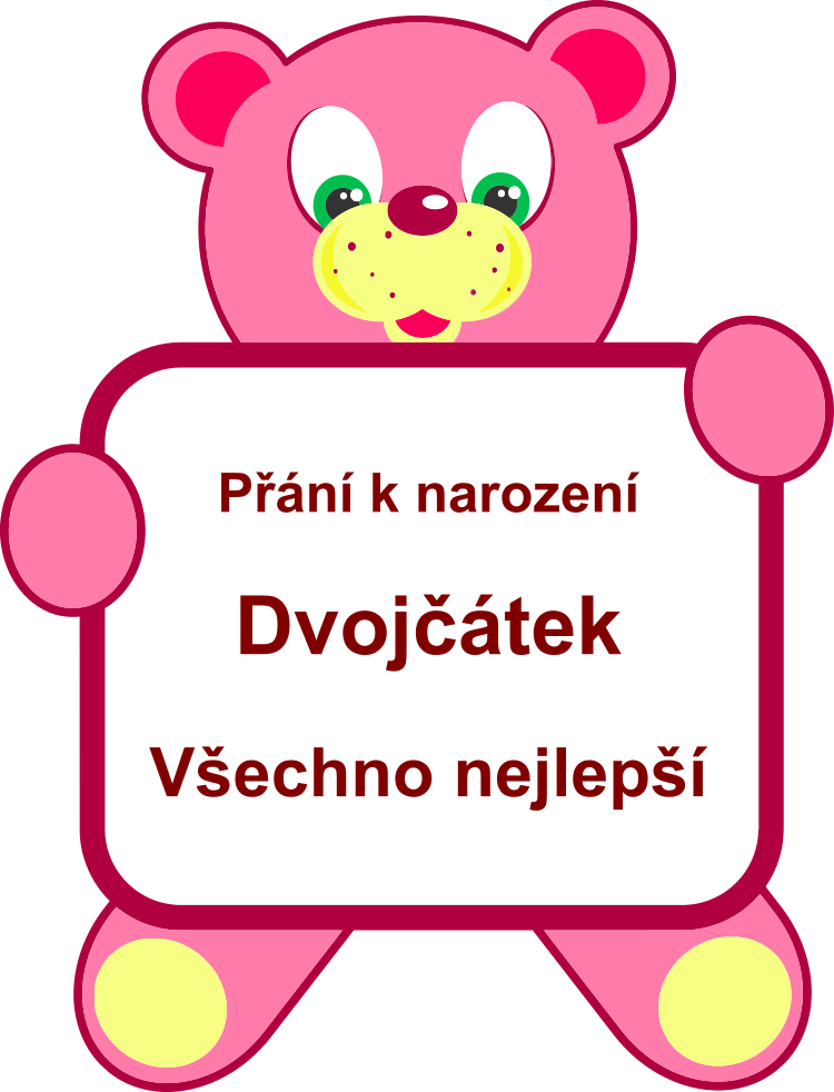 P��n� Dvoj��tka k narozen� miminka, gratulace, blahop��n� ke sta�en�